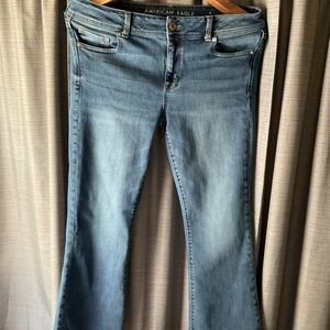 American Eagle Kick Boot Jeans Size 14 Regular Stretch Denim Mid Wash Bootcut
